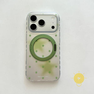 For iPhone 16 Pro Max Case Magnetic TPU Star Heart Smudge Plating Rotate Phone Case For iPhone 15 Cover 手机壳 Aesthetic Korean Cute