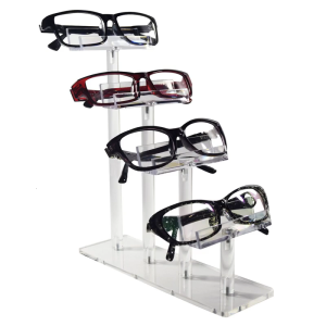 Sunglasses Display Rack with 3/4/6 Tiers Acrylic Organizers for Eyewear in Home or Office Shop Eyewear Storage