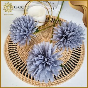 Bunga Dandelion Jumbo Tangkai Panjang Artificial 3 Cabang/Bunga Dekorasi Pompom Jumbo (NK-243)