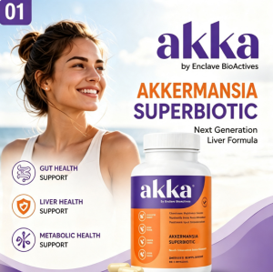 3 bottles AKKA Akkermansia Probiotics Daily Nutritional Care for Liver Wellness 60 Capsules
