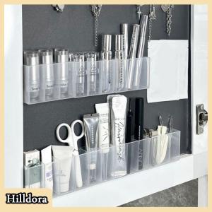 [Hilldora] Wall Mounted 3 Grids Jewelry Box Cabinet Self-adhesive Sundries Storage Box Eyebrow Pencil Lipstick Lip Glaze Organizer