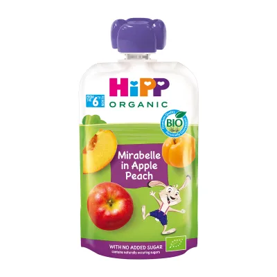 Hipp Organic Mirabelle In Apple Peach Pouch Gluten Free