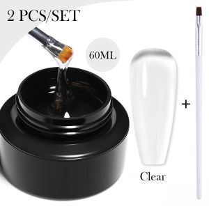 BORN PRETTY Gel Nối Móng Dạng Thạch Cứng 60Ml Bộ Gel UV Sơn Móng Tay Nghệ Thuật Bộ Acrylic Màu Trắng Hồng Trong Suốt Cho Móng Bộ Nối Dài Ngón Tay