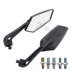 Black Motorcycle Accessories Side Mirrors For Cafe Racer Motorcycle Rearview Mirrors Side Mirror Anti-glare Rotatable Control High Definition Large Rearview Mirror Universal