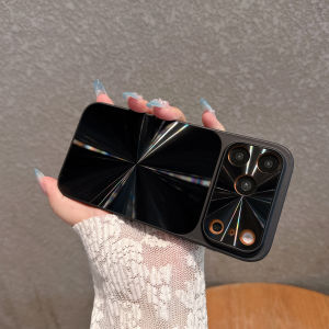 Aurora CD Texture Large Window Protective Case For iPhone 18 17 16 15 14 13 Pro Max Shockproof Laser Colorful Bumper Hard Cover