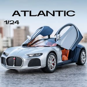 【RUM】1:24 Scale Bugatti Atlantic Alloy Car Model Light & Sound Effect Diecast Car Toys for Boys Birthday Gift Kids Toys Car Collection