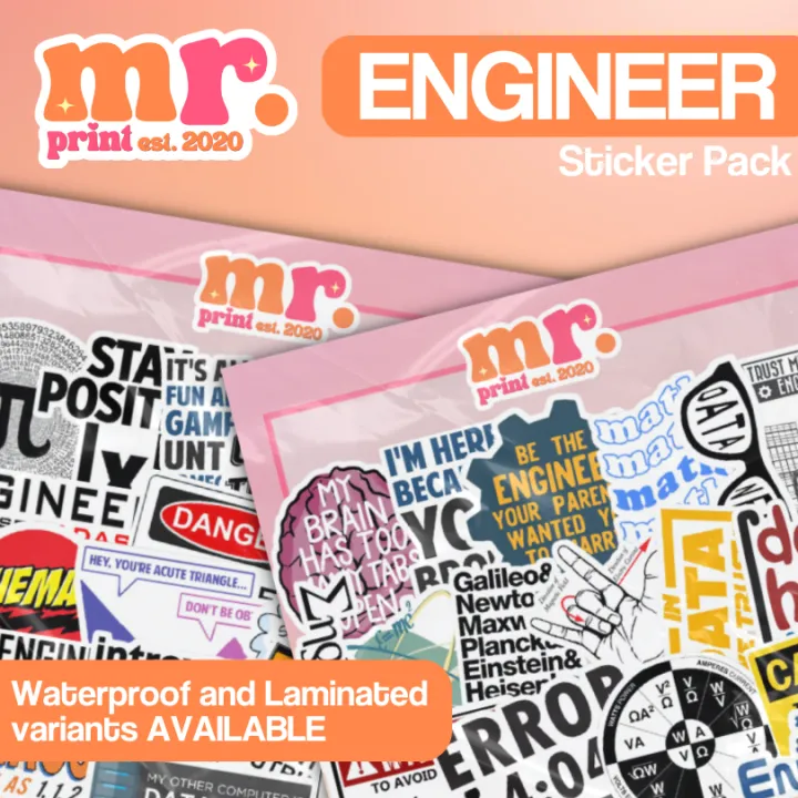 Process Engineering Sticker Kit ENGINEERING STICKERS ENGINEER WATERPROOF STICKER SCRAPBOOKING BULLET ...