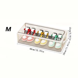 【2PCS】NEARER PVC transparent shoe box with steel frame foldable bed bottom storage clothing storage box shoe cabinet stackable organizer