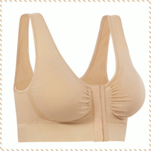 เสื้อชั้นใน ชุดชั้นในทรงหลวมและสวมใส่สบาย เบาและแนบสนิทถ้วยบรา ชุดชั้นในกีฬาปุ่มด้านหน้าสวมใส่สบาย