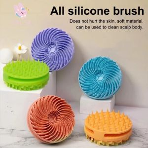 Double-Sided Silicone Bath Brush Exfoliator Shampoo Body Brush Deep Cleansing Smooth Skin for Home