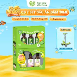 Combo 2 set 3 chai dầu ăn dặm bổ não Mămmy 30ml dầu olive dầu cá hồi dầu hạt lanh