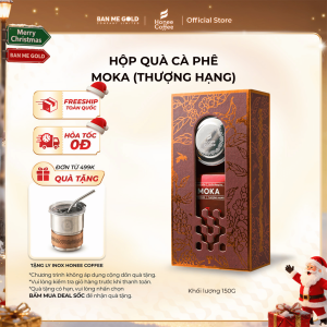 [TẶNG PHIN CÀ PHÊ] Hộp Quà Cà Phê Moka (Thượng Hạng) - 150gr - Cafe Hạt Rang Xay Pha Phin Ban Me Gold - Honee Coffee