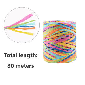 Colored Raffia Ribbon Twine String Gift Wrapping Paper Ribbon for Crafts Raffia Yarn Packing Twine (1 Roll)
