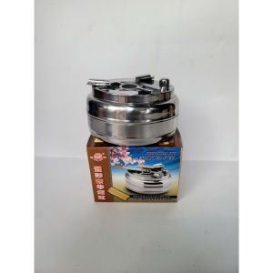 Gạt Tàn Inox Có Nút Bấm 12x7x9.5cm – Gạt Tàn Có Nắp Chống Gió Hạn Chế Mùi