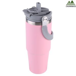 【Chunkbass】30oz Double-Layer Vacuum Insulated Water Bottle with Handle Stainless Steel Sports Water Cup for Hiking and Gym