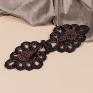 xpkQ Golden Chinese Frog Buttons Handmade Knot Style Chinese Knot Buttons Flower Fastener DIY Sewing Gold Lace Trim Clasps 2Z5B1