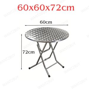 UMI Stainless Steel Round Square Events Dining Restaurant Study Foldable Banquet Table Meja Kedai Makan Lipat Besi 折叠桌子