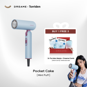 Dreame Pocket Cake High-Speed Hair Dryer | Cute Mini | Essence Hair Spa | 300g Lightweight & Foldable | 40s Fast Dry