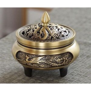 Lư Đồng Xông Trầm Hương [ LOẠI DÀY ] Tịnh An Deco - Đỉnh Đốt Nhang Bằng Đồng Đúc Nguyên Khối Cao Cấp