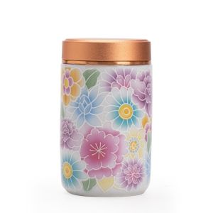 HCHC MALL Mini Hộp đựng trà men hoa Gốm sứ Phong cách Trung Hoa Lon trà rỗng Thùng chứa đồ Di động Hộp đựng trà Nhà/Văn phòng/Du lịch
