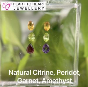 Natural Gemstone Citrine Peridot Garnet (Gembox8009)