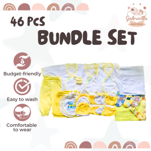 46pcs Bundle Set Newborn Baby Clothes Baru baruan Tie Side for Girl and Boy 0-6mos | Gabriella Infants Collection