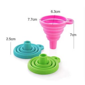 Kitchen Home Small funnel Food Grade Silicone Folding Telescopic Funnel Kitchen Foldable Telescopic Funnel