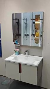 AUREO Solid Wood Bathroom Cabinet Bathroom Cream Wind Hand Wash Wash Basin Smart Sink Ceramic Basin