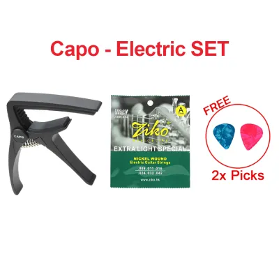AROMA (AC-20G) Guitar Capo Guitar Acoustic Electric Ukulele Accessories Set | Gitar Akustik Elektrik Gitar Budak Gitar Kecil Kapok 吉他配件 变调夹