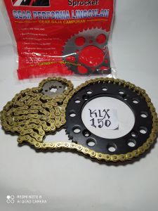 gear set/rantai set klx 150 super moto ready ukuran 46--48-50