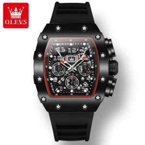 OLEVS 3608 Sport Quartz Watch For Men Silicone Band Waterproof Men Wristwatch Luminous Chronograph