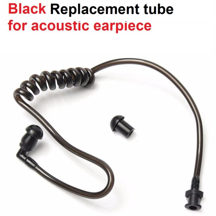 2X Replacement Black Coil Acoustic Air Tube+ Earplug for