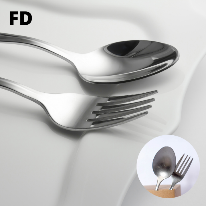 12 Pcs Premium Stainless Steel Spoon and Fork GOLD AND SILVER [Thick