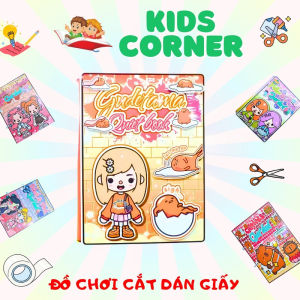 Ngôi nhà búp bê bằng giấy của công chúa Tocaboca cắt dán thủ công DIY đồ chơi của bé gái h29