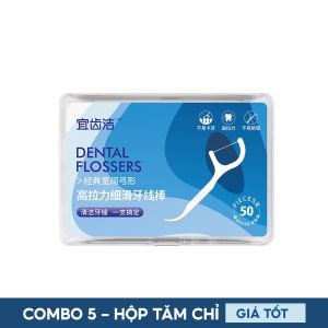 COMBO 5 Hộp Tăm Chỉ Nha Khoa Dental Flossers Tiệt Trùng Vệ Sinh Chăm Sóc Răng Miệng JYoohome