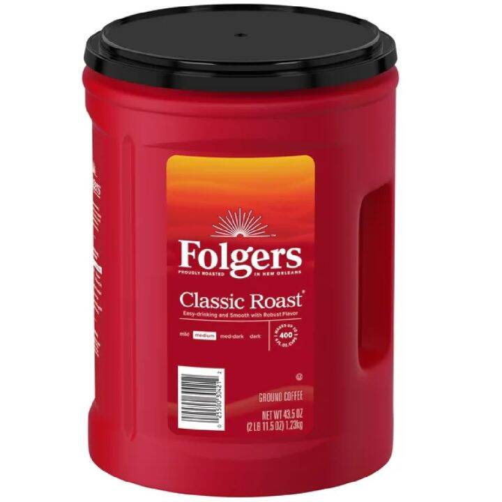 Folgers Classic Roast Ground Coffee, 43.5 oz / 2 lbs / 1.23kg | Lazada PH