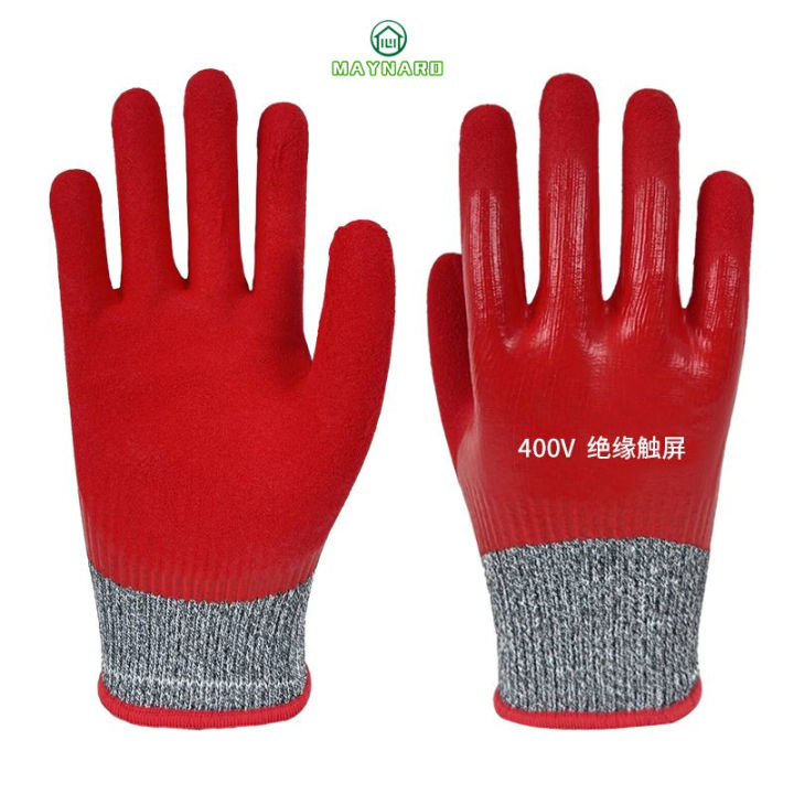 400V Electrical Insulated Lineman Rubber Gloves Electrician High Voltage  Waterproof Safety Protective Insulating Lazada PH