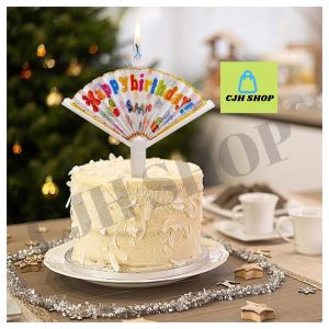 CJH SHOP  1pcs Fan Shaped Banner Birthday Candle Safe Material Unique Design Clown Pattern Candles