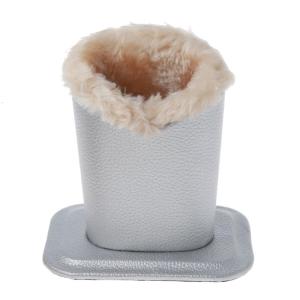 Plush Lined Eyeglasses Holder with Magnetic Base- Premium Vegan Leather Glasses Stand for Case for Women Girl Table Deco