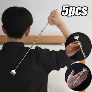 SWEET 5PCS Back Massage Tools Stainless Steel Telescopic Scratcher Relaxation Anti Itch Claw Telescopic Portabl