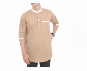 Baju Muslim Pria BINLADEN Linen Polo Lengan 3/4 Warna Solid Bahan Lembut Ukuran M-XXXL
