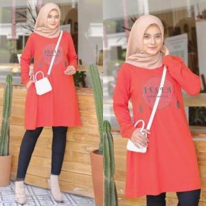 Tunik Wanita Lengan Panjang Rope Tunik Kaos Katun Combed 24s S M L XL XXL 3XL Baju Atasan Jumbo COD