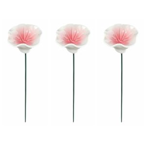 YRUQYS 3pcs Ceramic Bee Watering Station Flower Shape Garden Decoration Artificial Flower Art Bouquets DIY Bee Butterfly Water Dispenser Yard