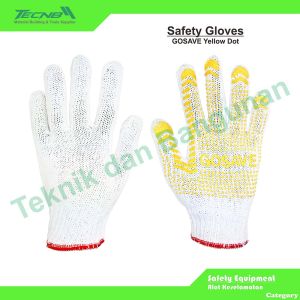 Sarung Tangan Katun Safety Gloves Gosave Bintik Kuning