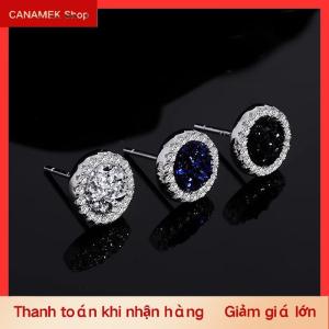 CS Vỡ Zircon Stud Bông tai cho nam giới chàng trai titan thép tròn bông tai nhỏ tối giản quà tặng đồ trang sức