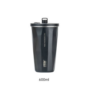 Tyeso Coffee Tumbler Aquaflask With Straw 600ml Mug Cup Hot And Cold Stainless Steel Double Wall Vacuum Thermal Leak Proof Water Bottle