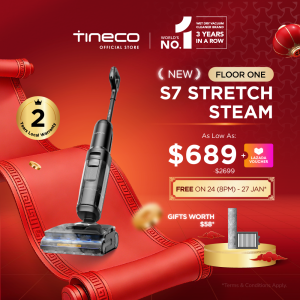 【NEW】Tineco Floor One S7 Stretch Steam 160°C HyperSteam | 80mins Runtime | 22kPa Suction Smart Floor Washer Wet Dry Vacuum Cleaner