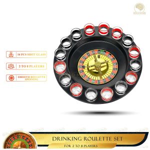 Drinking Roulette Set / Shot Glass Roulette 16 Glasses 2 to 8 players - Gold Mind Everyday Low Price
