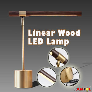 LED Reading Table Lamp Nightstand Eyes Protect Bedside Decoration Desk Light Villa Hotel Minimalist Wood Grain Fixture