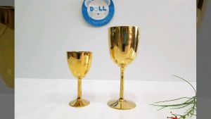 Brass byfa SET1281 ชุดถวายถาดโปร่งม้วนขอบ 6 SET1282 ขนาด 8นิ้ว ถาด+แก้วทรงสูง+จอกหล่อ +